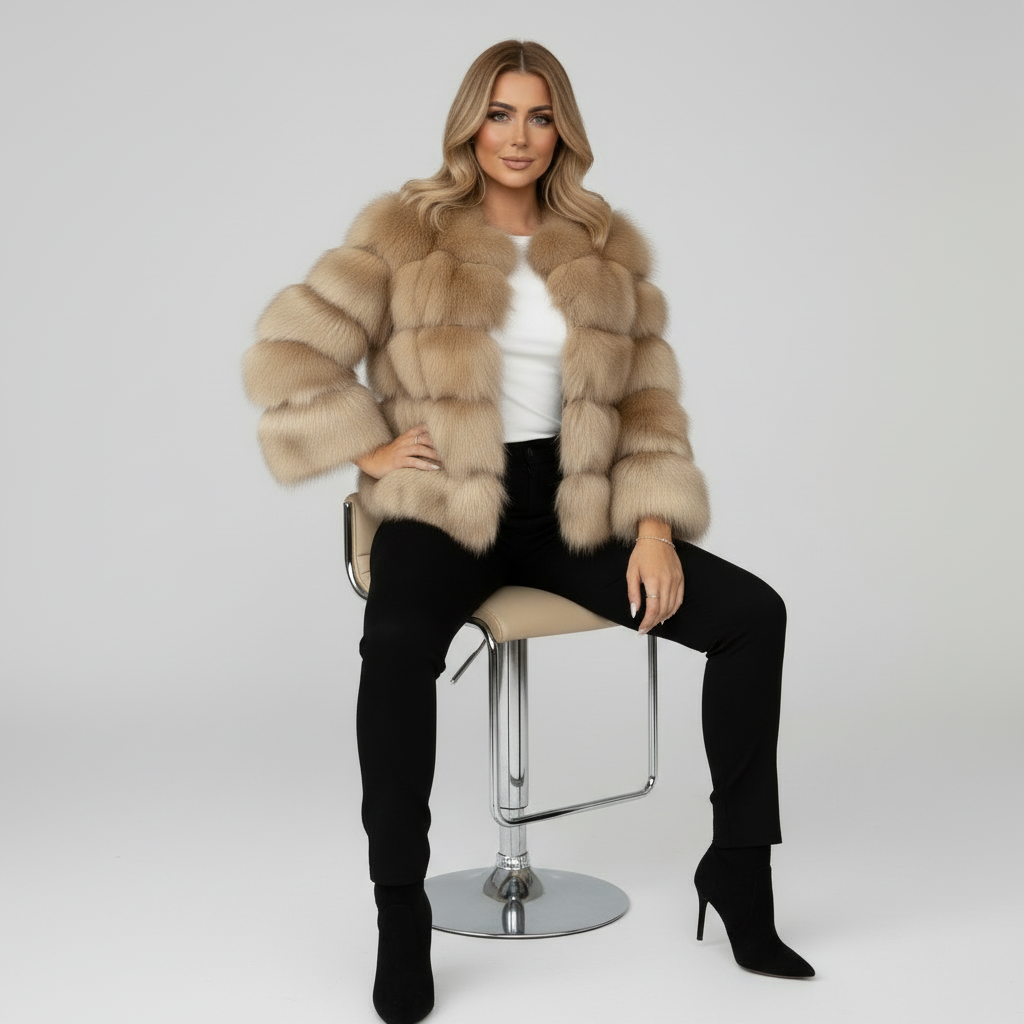 Luxe Faux Fur Jasje - Stijlvolle Vrouwen Cropped Design