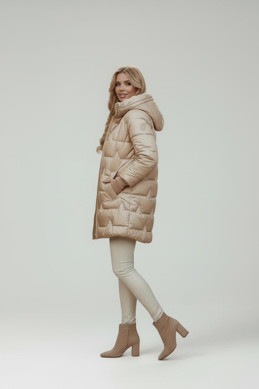 Glans Puffer - Moderne Vrouwen Gewatteerde Jas met Capuchon