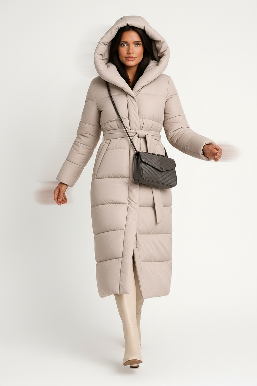 Warmte & Stijl - Moderne Vrouw Lange Gewatteerde Winterjas