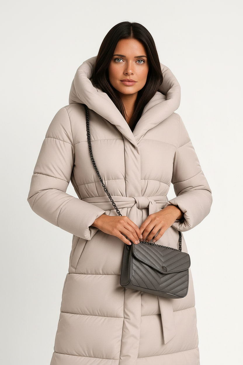 Warmte & Stijl - Moderne Vrouw Lange Gewatteerde Winterjas