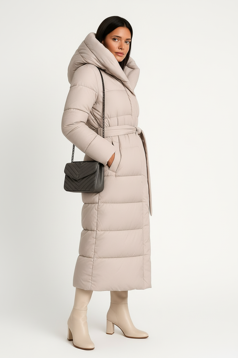 Warmte & Stijl - Moderne Vrouw Lange Gewatteerde Winterjas