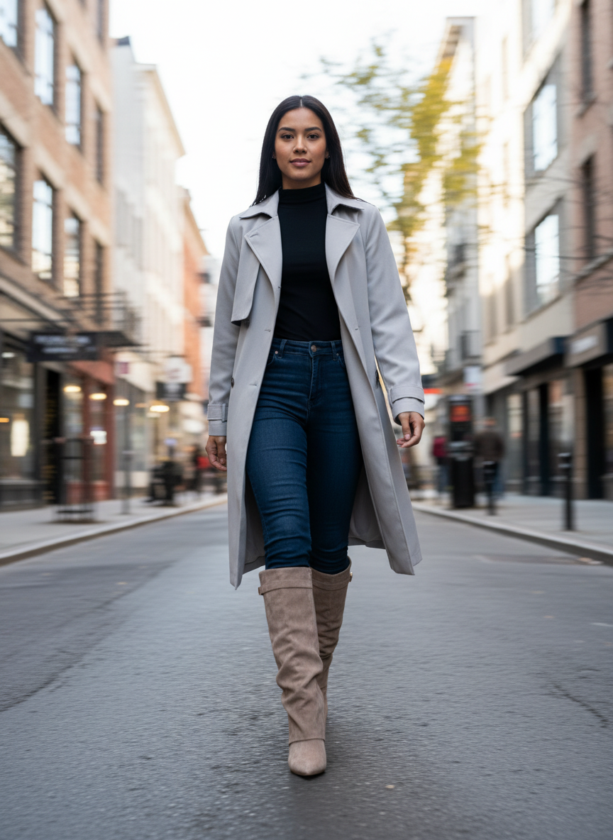 Diva - Elegante Dameslaarzen met Gevouwen Manchet en Puntige Neus