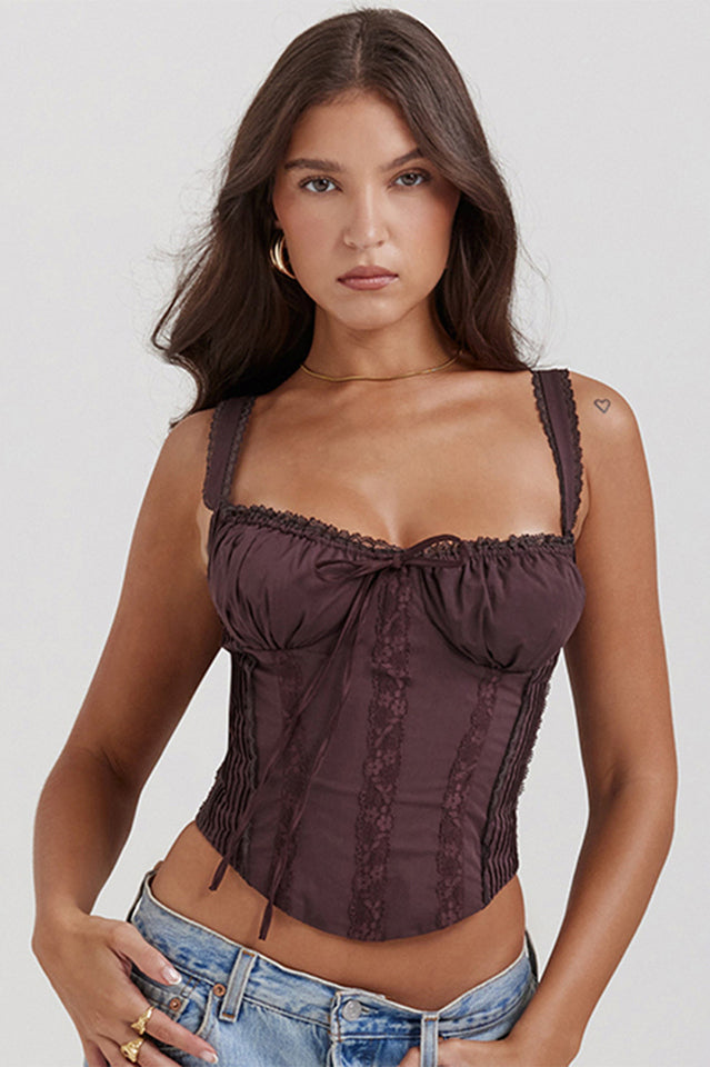 Slim-Fit Lace Corset Top
