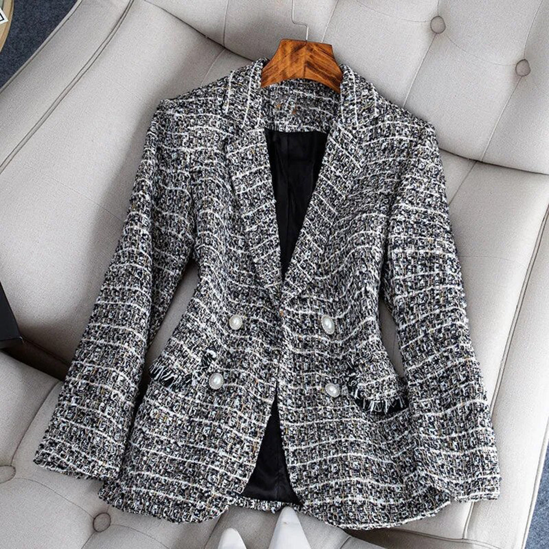 Geruite en getailleerde blazer