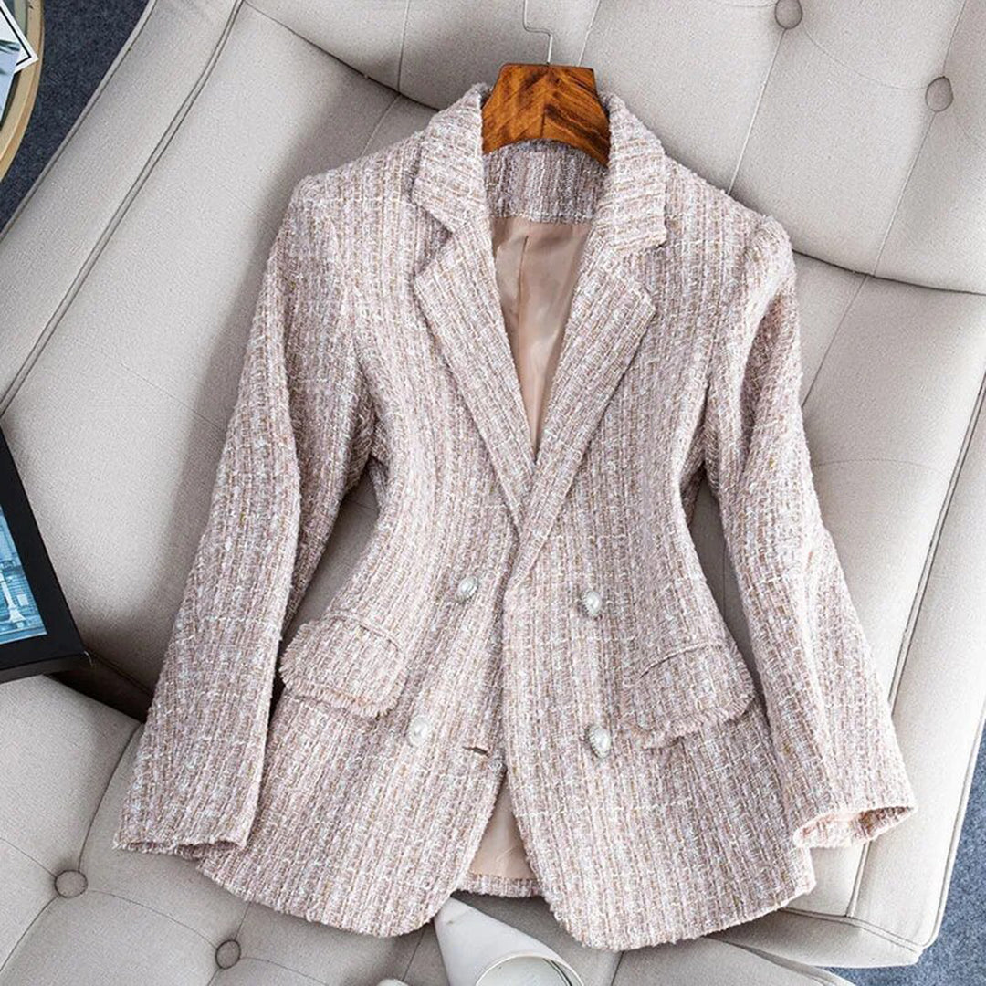 Geruite en getailleerde blazer