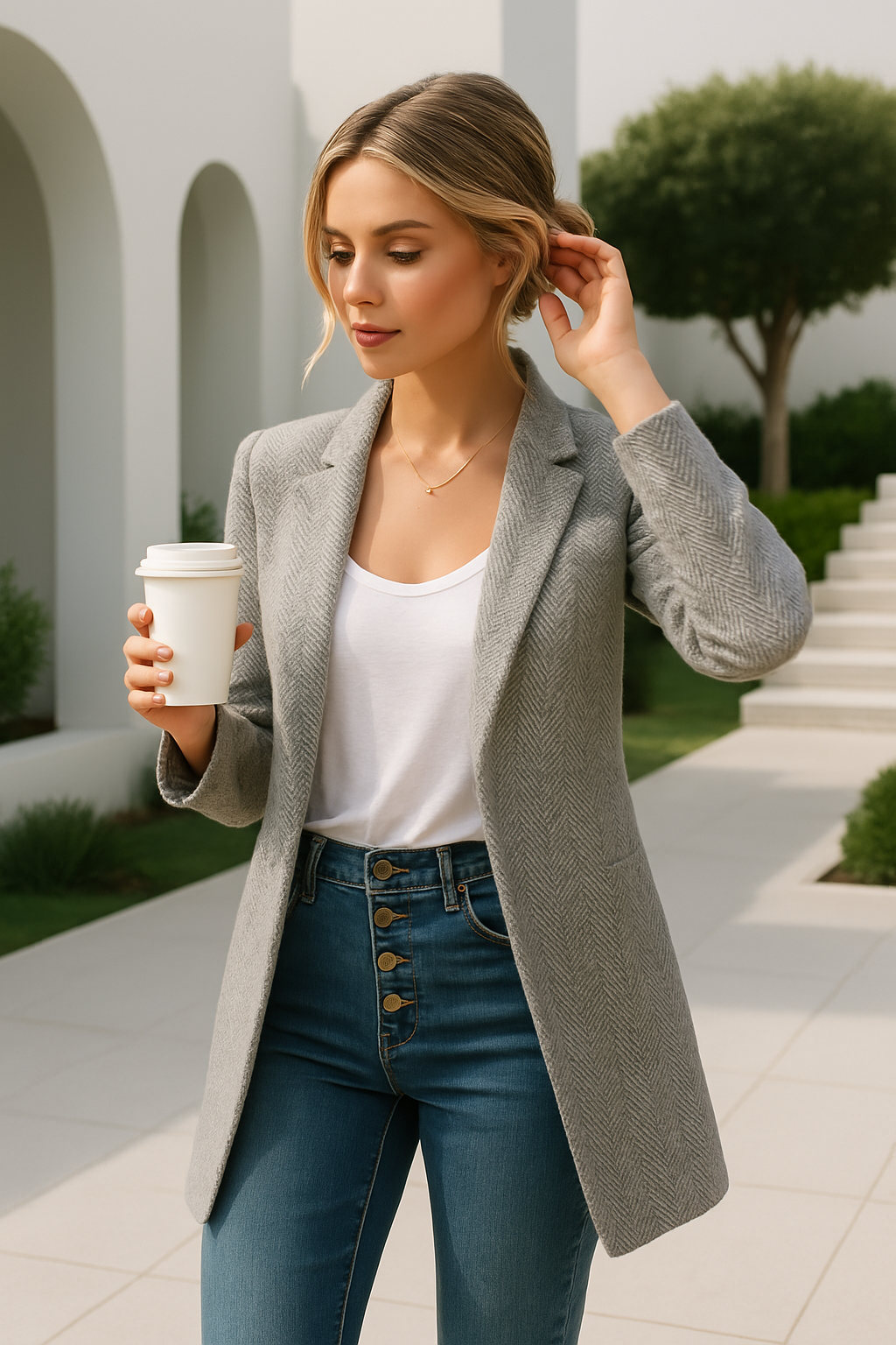 Blazer met open voorkant