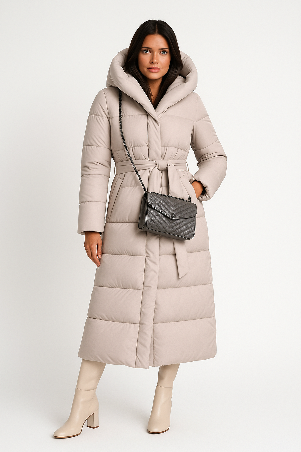 Warmte & Stijl - Moderne Vrouw Lange Gewatteerde Winterjas