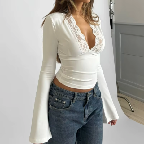 Trendy Top met Lange Mouwen